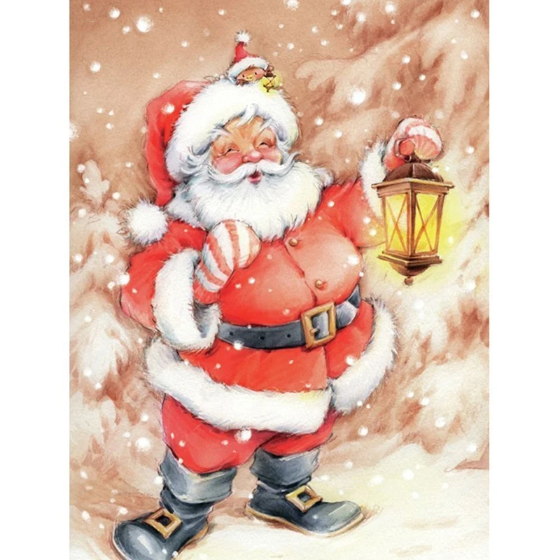 Christmas Full Drill Square 5D DIY Diamond Painting Santa Claus Embroidery Picture Of Rhinestone Decor Home XY1 | Дом и сад