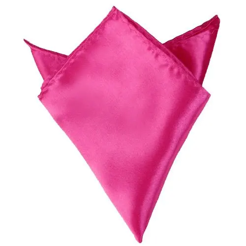Hot Pink 8.5 Inch Square Satin Hanky Handkerchief for Menin Men's Ties & Handkerchiefs from
