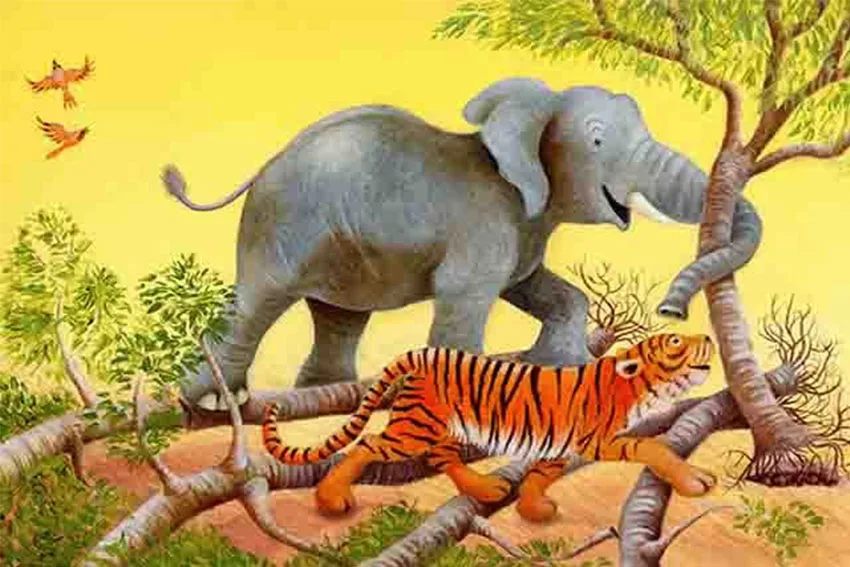 слон и тигр. индийский тигр и африканский слон. гибрид тигр арт. слон тигриный. слон и тигр.