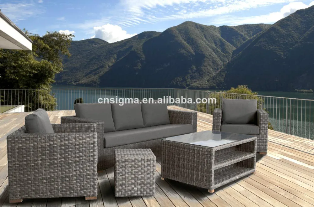 Exclusive aluminum frame poly rattan outdoor sofa designsin Garden