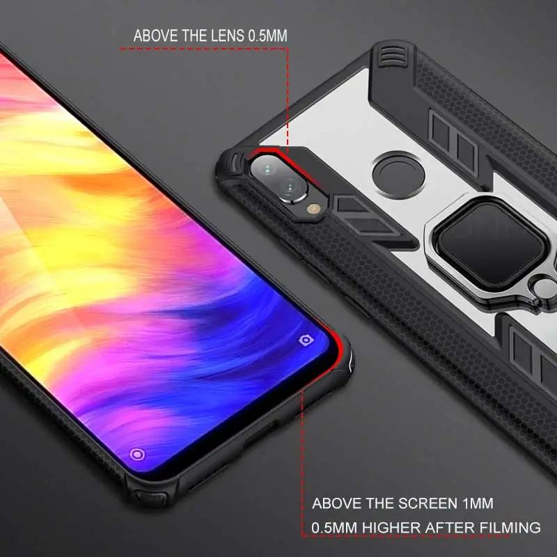 Роскошный защитный чехол Shcokrpoof для Xaio mi Red mi Note 7 Pro 7 Slicone чехол для Xiaomi mi 8 Lite автомобильный мягкий чехол с кольцом