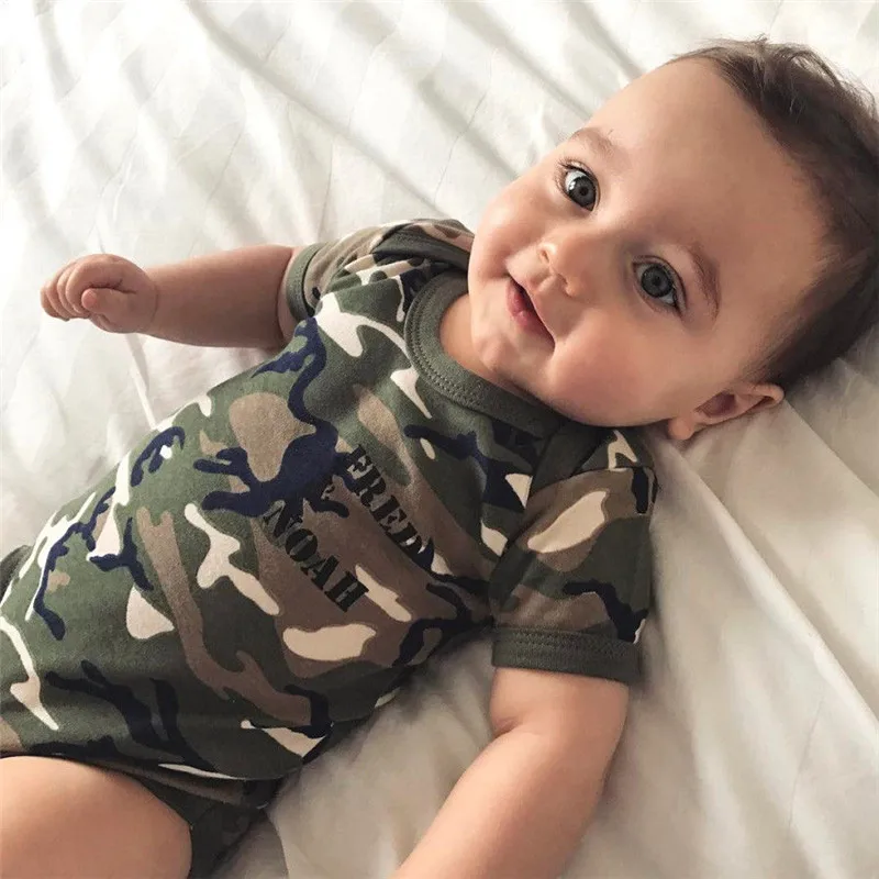 

Emmababy Newborn Baby Boy Girl bodysuits clothes Camo cotton Short Sleeve kids bebe children cool bodysuit Jumpsuit Casual