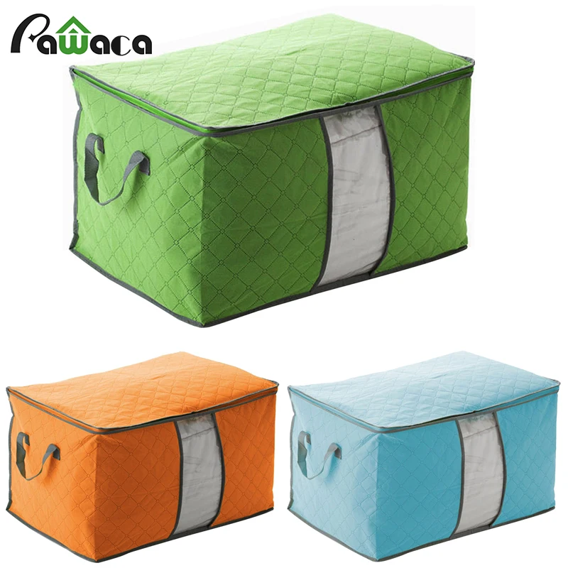 Durable Clothing Quilt Organizer Fabric zipper Foldable Storage Box set