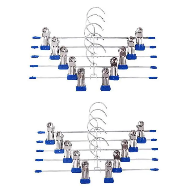 5 шт./лот,, новинка, вешалки для одежды, нержавеющая сталь, зажим, вешалка, штаны, юбка, детская одежда, регулируемый зажим, Cabide, WYQ