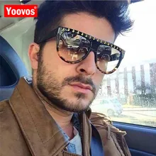 Yoovos 2019 Large Frame Sunglasses Women Vintage Anti-diamond Flat Top Outdoor Street Beat Sun Glasses Lunette De Soleil Femm