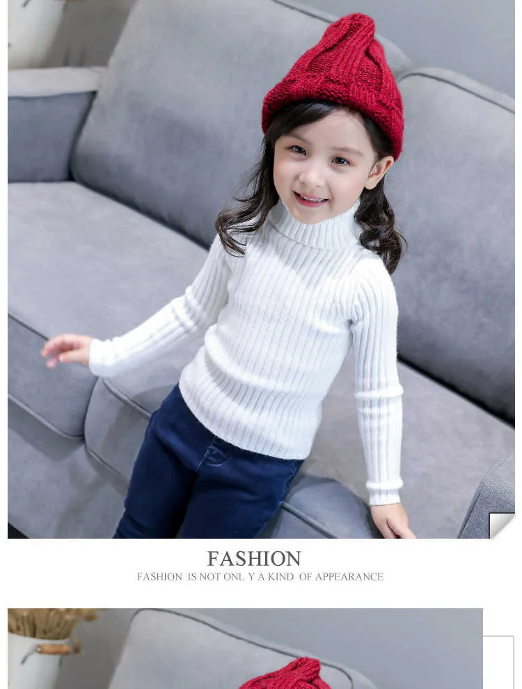Детский свитер для девочек; Осень-зима г.; одежда для больших девочек; свитер для девочек с высоким воротником; Толстый вязаный пуловер; От 3 до 13 лет; BC346