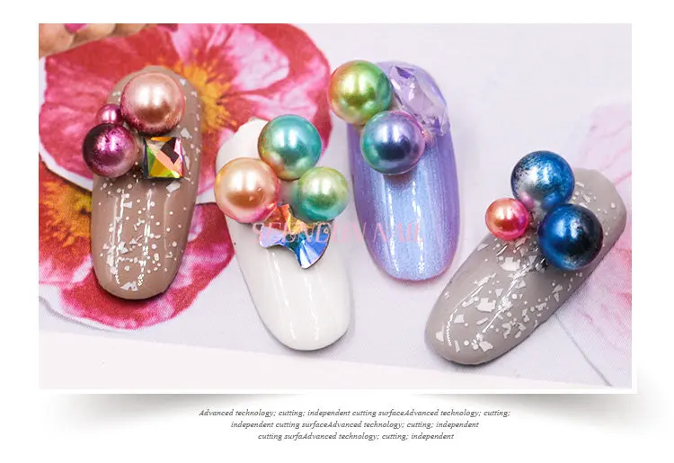 Conjunto de Pérolas Japonês da Arte do Unha Novo Caixas Unha Art Sereia Sinfonia Bola 3d Pérolas Cores Misturadas Estilo Faça Você Mesmo Decoração Kit 12 - Set 5 Novo 12 caixas set Nail art Sereia