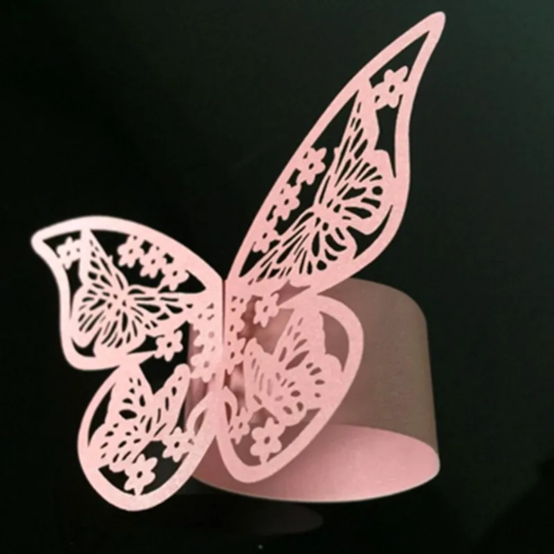 Wholesale 50pcs New Year hollow Paper Butterfly Napkin Rings Weddings Party Serviette Table Decoration Favor for Christmas Wholesale 50pcs New Year hollow Paper Butterfly Napkin Rings Weddings Party Serviette Table Decoration Favor for Christmas