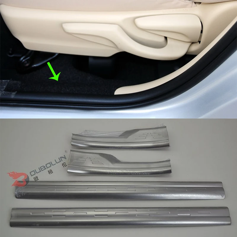 

Car Accessories Interior Stainless Steel Outer Door Sill Scuff Plate Threshold Plate Cover Trim For Toyota Vios/Yaris Sedan 2014