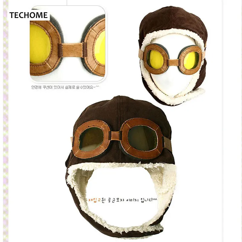 Baby Hat Autumn Winter Child Pilot Hat Protect Ear Cap Fashion Glasses Hats For 3 Months To 5 Years Old Kids Head Accessories
