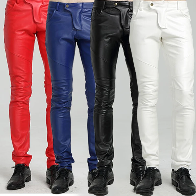 white leather pants mens