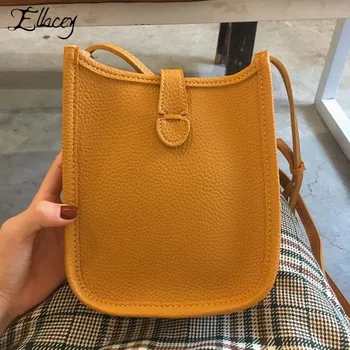 

Ellacey Orange Bag PU Leather Women Bucket Messenger Bag Leather Shoulder Bags For Ladies Handbag Bolsa Feminina Small Purse