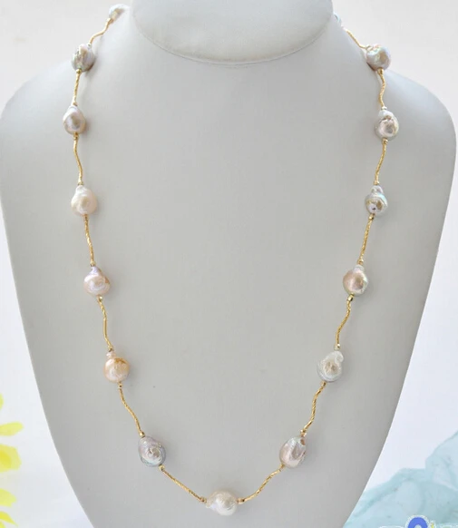 

Jewelr 005589 25" 11mm lavender ALMOST ROUND Edison KESHI REBORN PEARL necklace