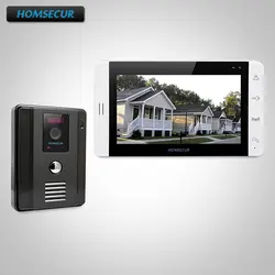 HOMSECUR 7 "проводной Hands-free видео дверной телефон домофон система + наружное наблюдение TC011-B камера (черный) + TM703-W монитор (белый)