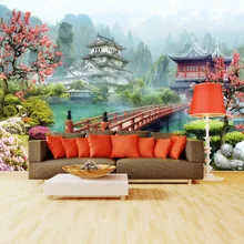 Пользовательские 3D фото обои китайский пейзаж настенная гостиная спальня виниловая Фреска водонепроницаемые обои домашний декор