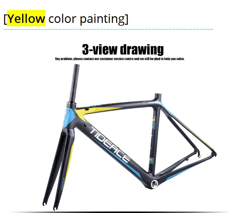 Discount 2017-2018 Tideace aero Cadre Route Frameset Made in China Carbon Fiber Road Bike Frame Bicycle Frame 50/53/55cm 16