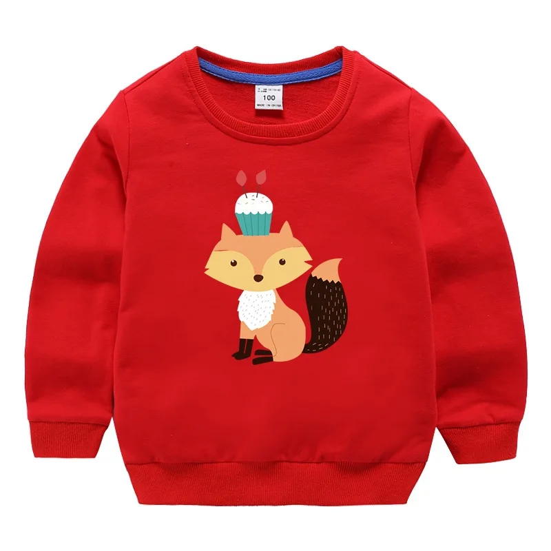 

Girl Clothing 2019 New Kids Baby sleeve loose long sleeve T-shirt cute little fox print top