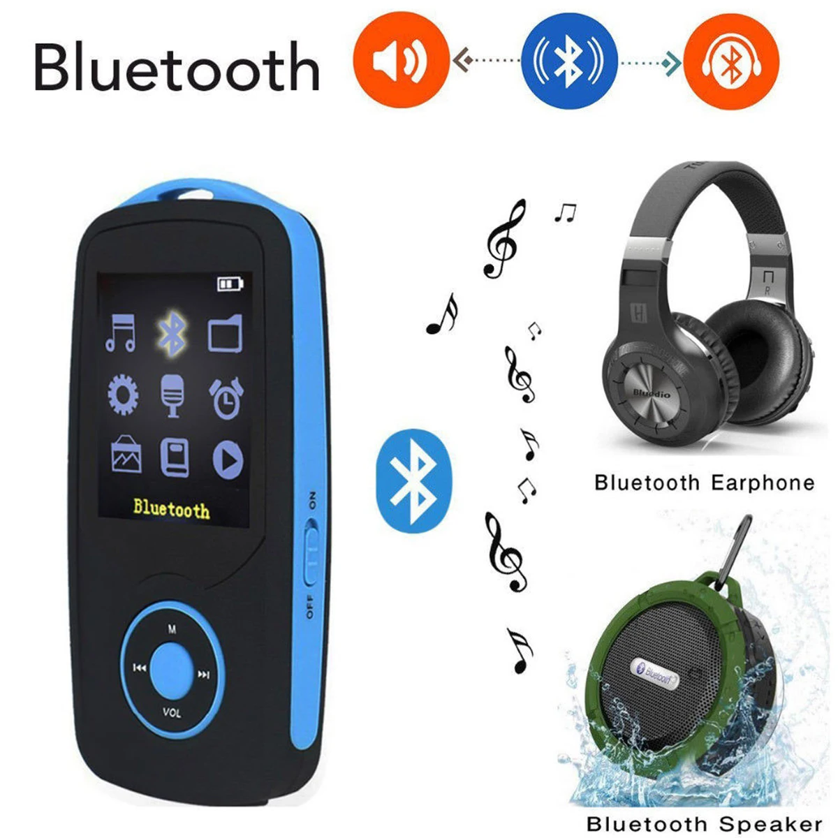 RUIZU X06 Mp3 плеер Bluetooth 8 Гб TFT 1," ЖК-дисплей Экран без потерь голос Регистраторы FM Hifi мини Спорт MP3 музыкальный плеер