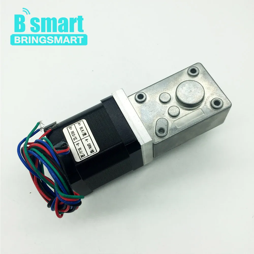 

Bringsmart Mini Worm Gear Motor 24V DC Motor 12V Self-locking Reducer Gearbox Stepper Stepping Geared Motors
