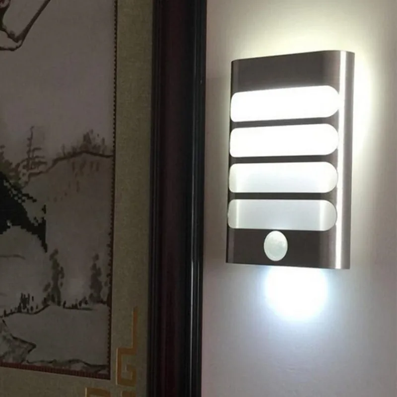 

2 pcs / lot Led PIR Motion Sensor Night Light Smart Creative Wall Lights For Fence Garden Corridor Warm / White light Available