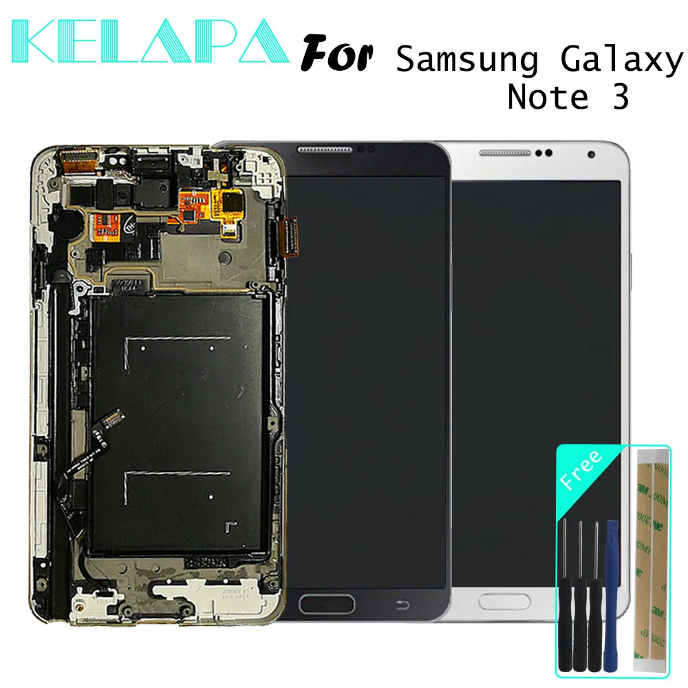 

New N900 LCD For Samsung Galaxy Note 3 N900 N900Q N9005 N900A LCD Display Touch Screen with Digitizer Frame Assembly Replacement