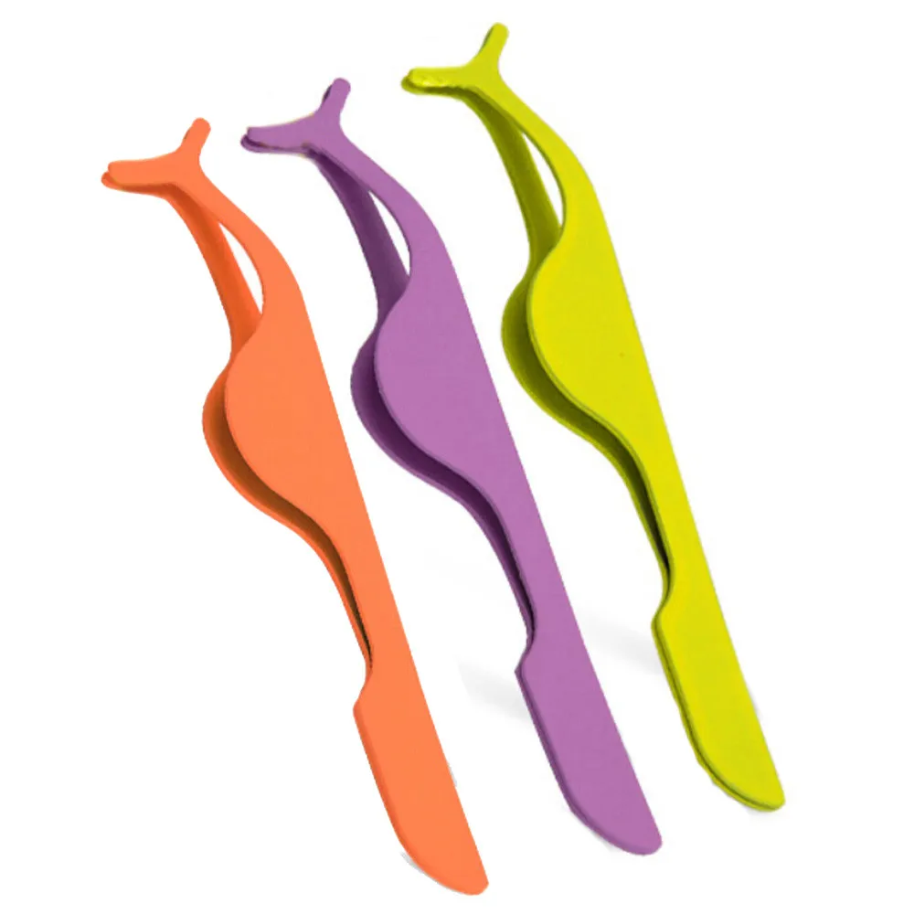 

HAICAR 1pc False Eyelash Curler Stainless Steel Eyelash Mini Extension Tweezers Remover Applicator Clip Nipper Makeup Tools