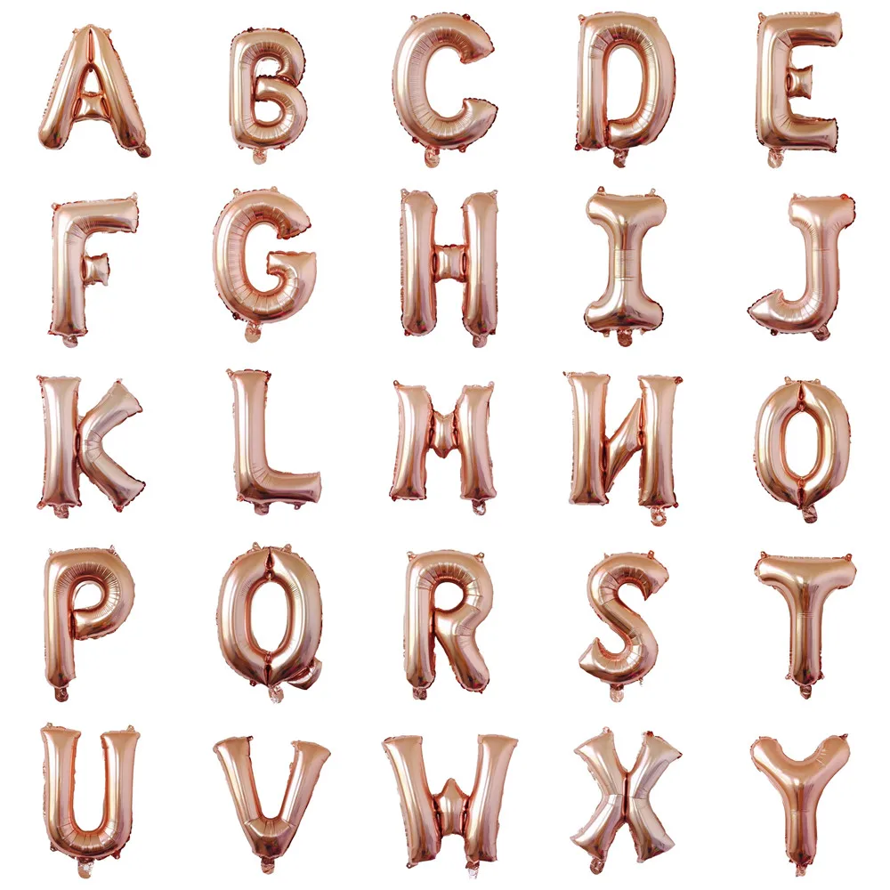 16 inch rose gold alphabet letters balloons kids birthday