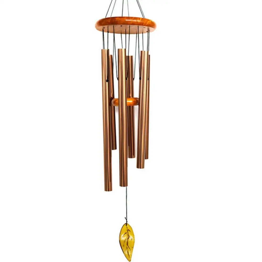 36 Inch Japanese Style High End Music Wooden Wind Chime With 6 Metal Tubes Household Hanging