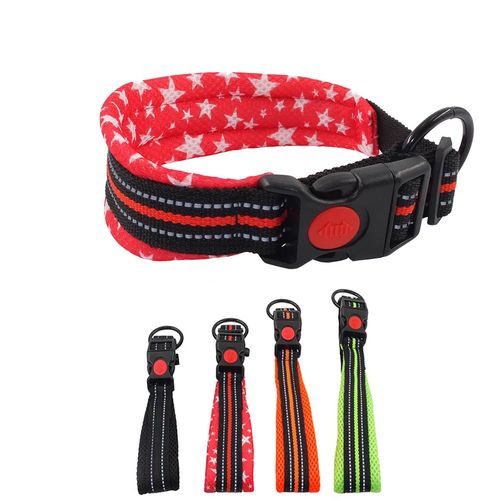 

Mesh Dog Collar Nylon for Small Big Large Dogs Reflective Breathable Cat Puppy Pet Collars Necklace Strap Buckle Pet Supplies