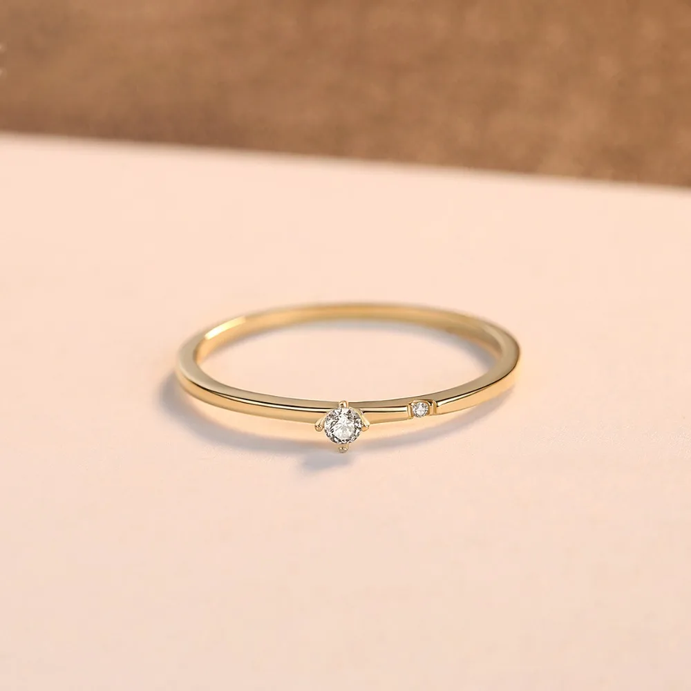 CZCITY Мода 14K желтого золота шпинель синего цвета, обручальные кольца, кольца для Для женщин минималистский и закрытой пяткой, Gemstone кольца, ювелирные подарки Au585
