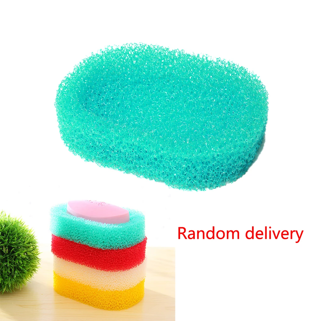2pcs/set Candy Color Sponge Soap Dishes Plate Bathroom Hardware Soap Holder Color Random