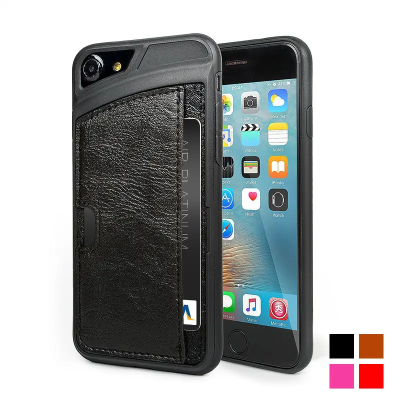 

Luxury PU Leather Card Slot Phone Case For Iphone 7 7PLUS Leather Hybrid Wallet Slot Stand Holder For 7 7PLUS Case Cover bage