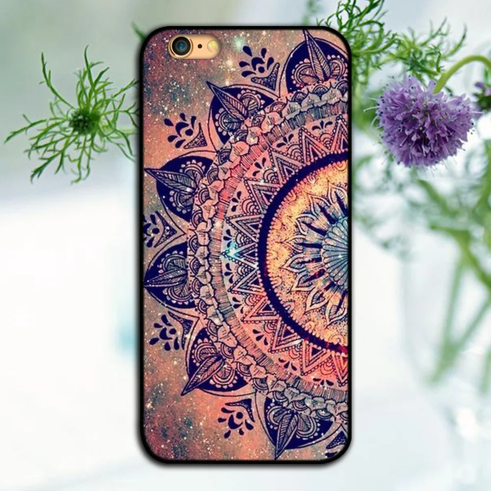

UV Printing Mandala Flower Datura Floral Cell Phone Hard Cases For Apple iPhone 5 5S SE 5c 6 6 S Plus7 7plus 8 8PLUS X Case