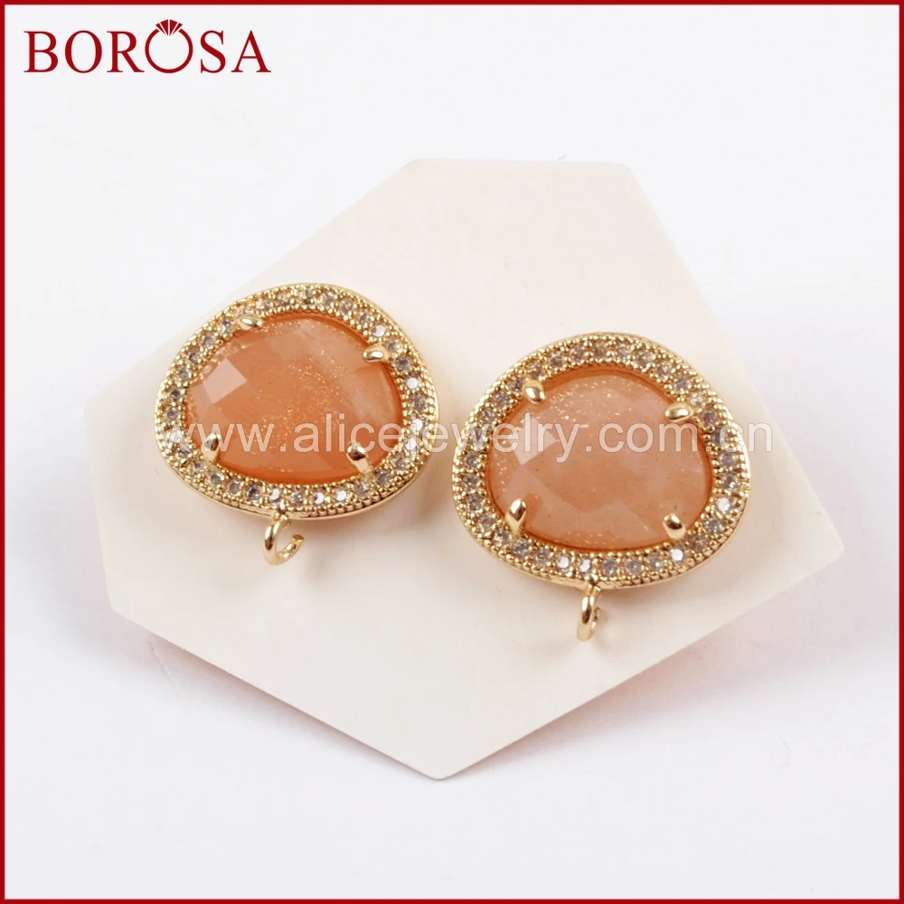 BOROSA 10 пар микро паве CZ Multi kind Faceted серьги гвоздики с драгоценными камнями находки