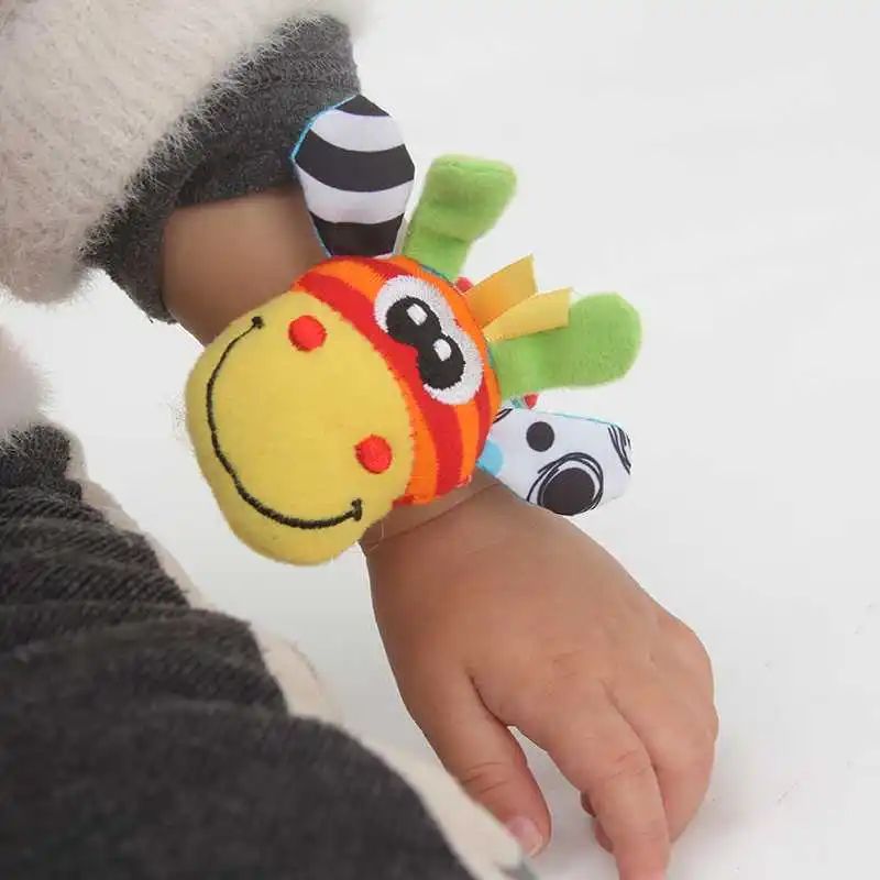 Гремящие детские мягкие плюшевые игрушки на запястье ремешок для наручных часов колокольчики для кроватки/колокольчики для младенцев/успокаивать младенцев игрушки/подарок новорожденному
