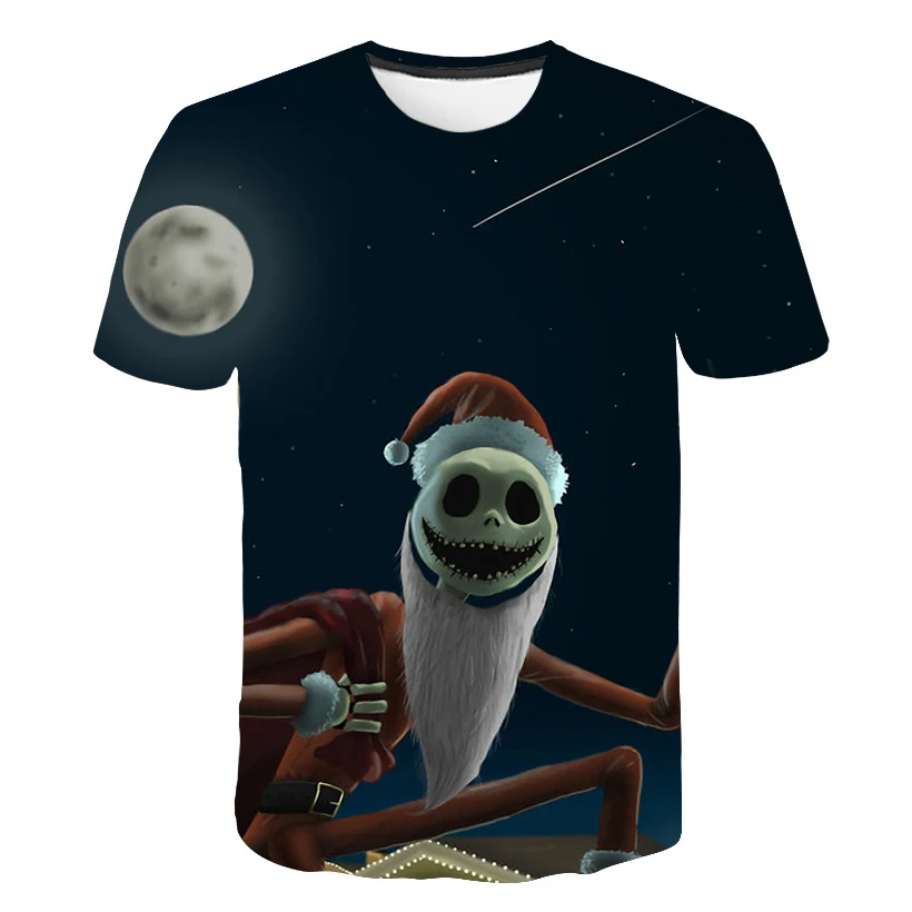 

New Arrival 3D Print Men Jack Skel lington and Sally Hiphop T Shirt Graphic The Nightmare Before Christmas T-shirt Wholesale 6XL
