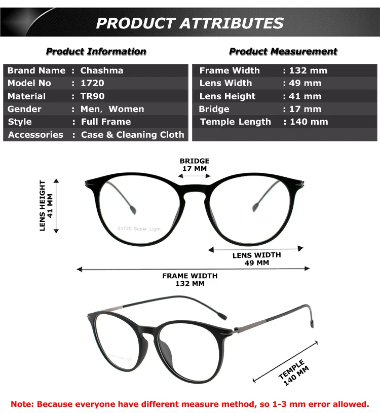 sunglasses frame width