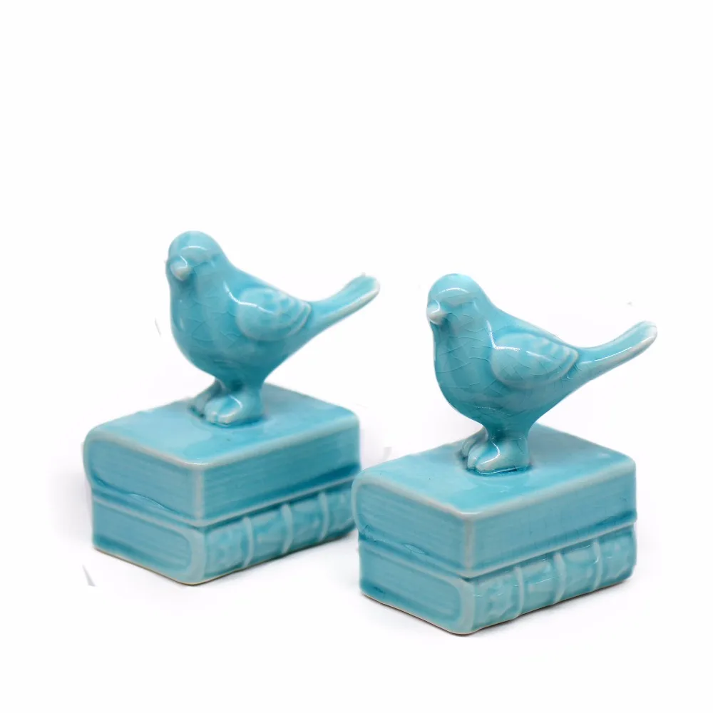 

1 Piece Bird Figure Ceramic Figurines Home Decoration Accessories Cute Figure Gift for Kids Home Office Decor Ceramic Bird Books