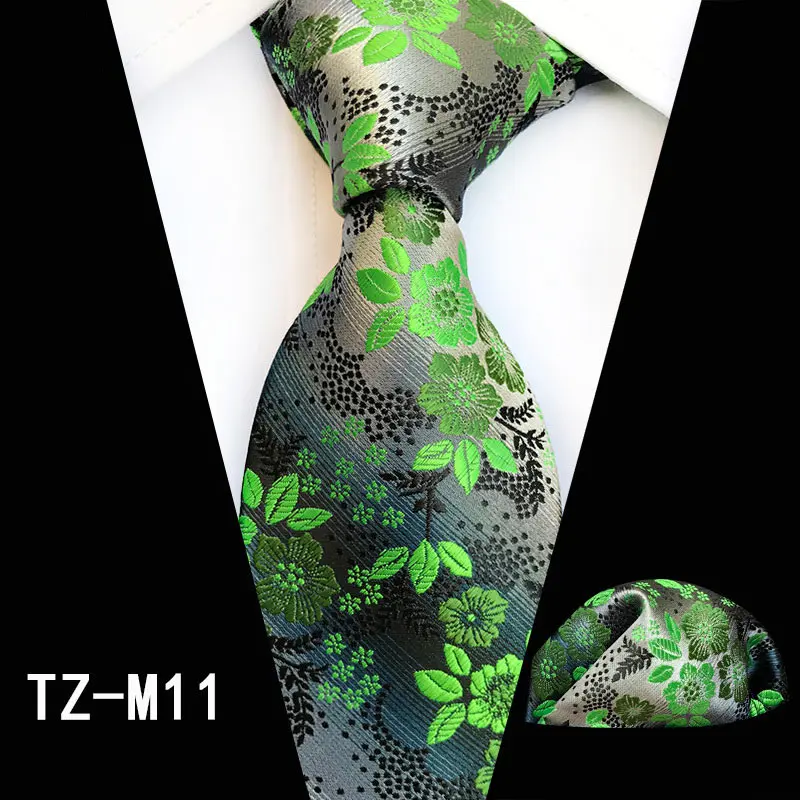 Классический 8 см Шелковый мужской галстук набор зеленый красный цветочный клетчатый жаккардовый Карманный квадратный галстук деловой мужской костюм свадебный платок галстуки