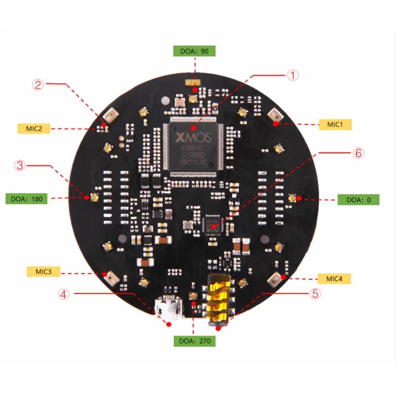 Respeaker Mic массив V2.0 дальнего поля w/7 PDM микрофоны, голос расширитель, Интеллектуальный голосовой развитию, набор «сделай сам»