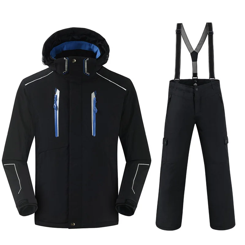 

NewSki Suit Men Winter Waterproof Coat High-Quality Snowboarding Sets Black Color Optional Ski Sets Male free shipping