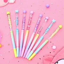 1pc Fairy Quicksand Gel Pen Cute Stationery Stars Heart Sand Glitter Signature Pens Kid Gift 0.5mm Black Ink Writing Instrument