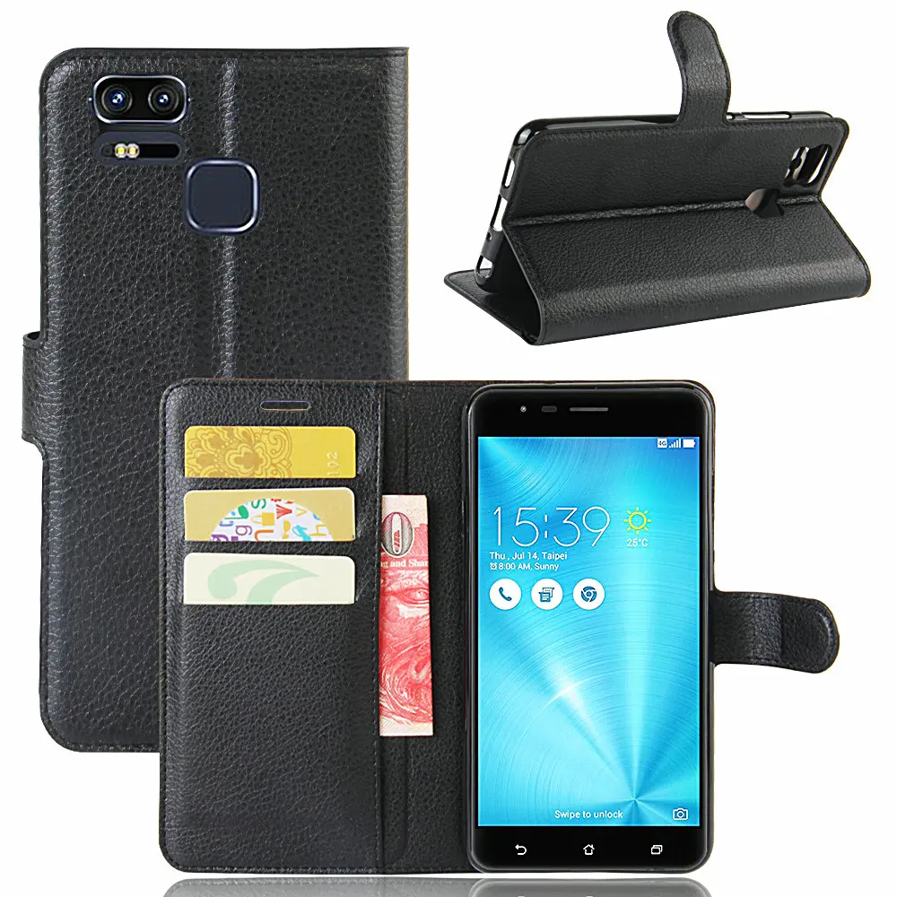 Чехол для Asus Zenfone 3 Zoom ZE553KL, откидной кожаный чехол-кошелек с отделениями для карт, чехол-подставка s Для Zenfone Zoom S, чехол для сотового телефона
