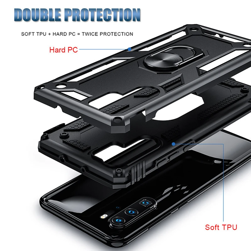Магнитный чехол подставка с кольцом на палец для Huawei P20 Lite P30 Pro Mate 20 P умные