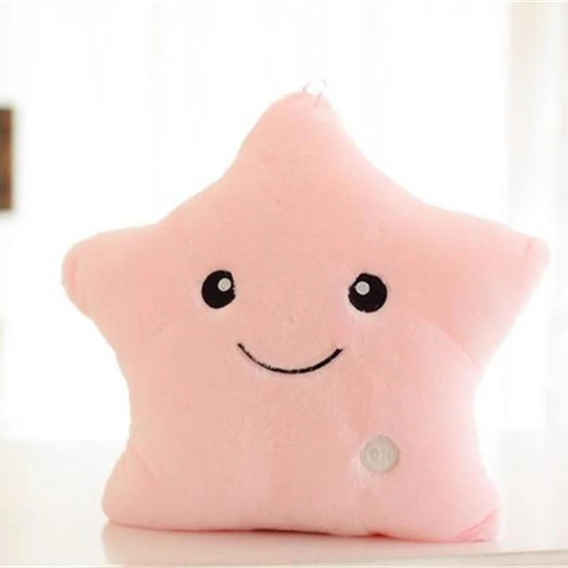 Creative Luminous Pillow Stars Stuffed Plush Toy Glowing Led Light Colorful Cushion Birthday Gifts Toys For Kids Children Girls