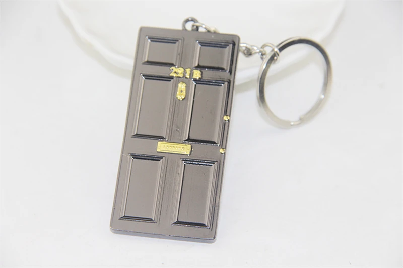

ZRM Fashion Jewelry Black Charm New Sherlock Holmes 221B Key Chain Alloy Logo Black 8cm Metal Key Chain Keyring Men Women Gifts