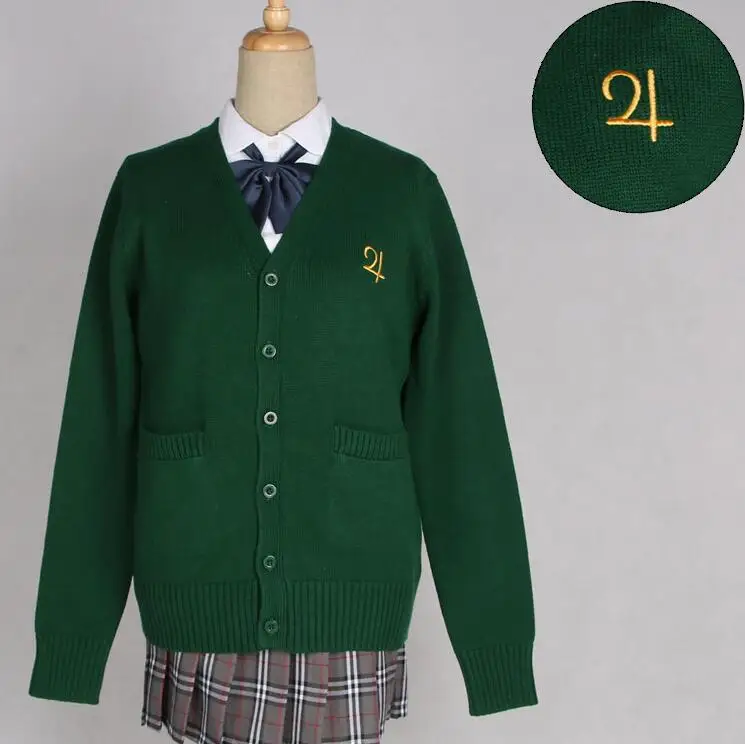 Японские JK средней школы девушки женские костюмы моряка униформа косплей свитер любовь живой свитер Himiko Toga SWEATERSHIRT JKA3 - Цвет: GREEN