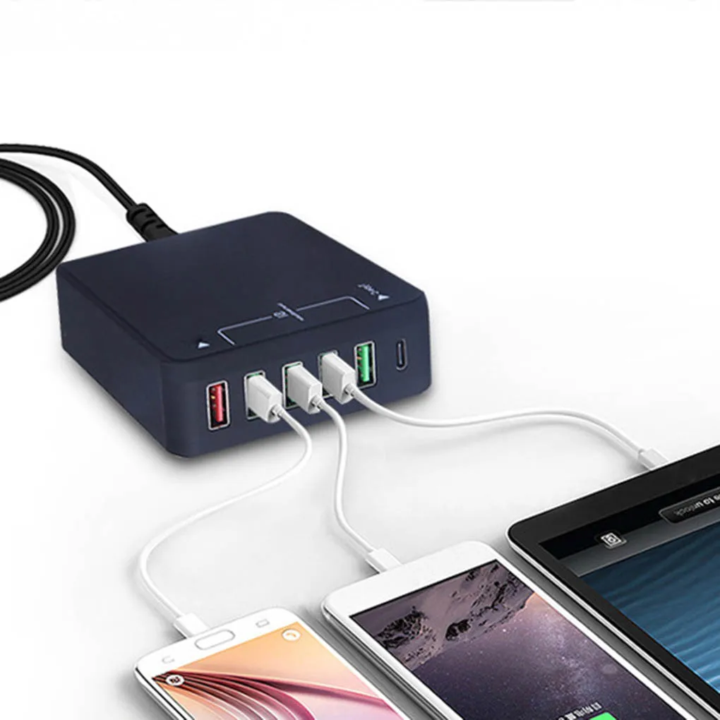 5 USB 1 نوع-c منافذ شاحن سفر للهاتف الهاتف المحمول اللوحي 8A الذكية سريعة شحن محول 5 USB 1 نوع-c منافذ شاحن سفر للهاتف الهاتف المحمول اللوحي 8A الذكية سريعة شحن محول