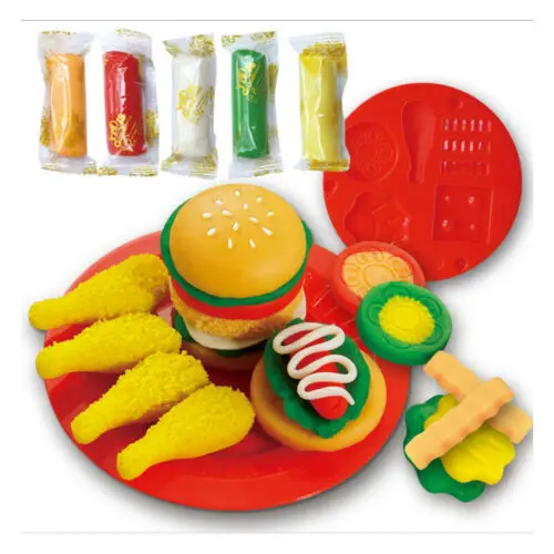 Моделирование теста гамбургер мороженое новое ремесло набор Playdough дети играть Рождество корректирующий корсет глина