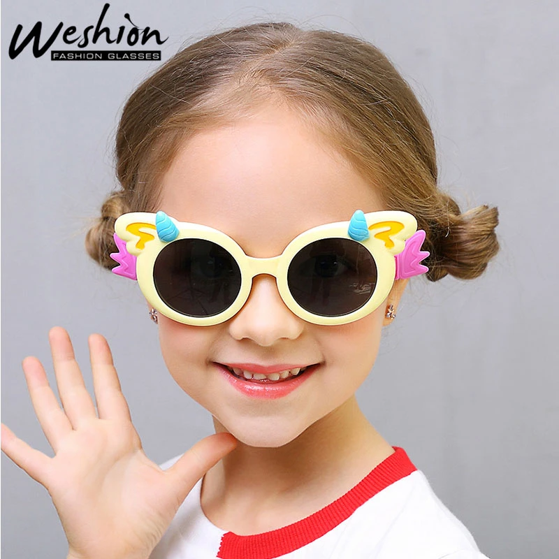 comodidad pronto Consejo Gafas de sol polarizadas para niños y niñas, lentes coloridas de dibujos  animados, UV400 con estuche, 2019|Gafas de sol de niña| - AliExpress